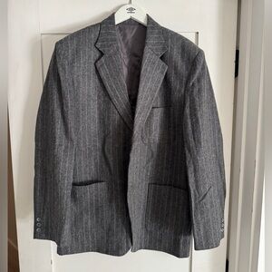 Oversized Vintage Grey & White Pinstripe Blazer